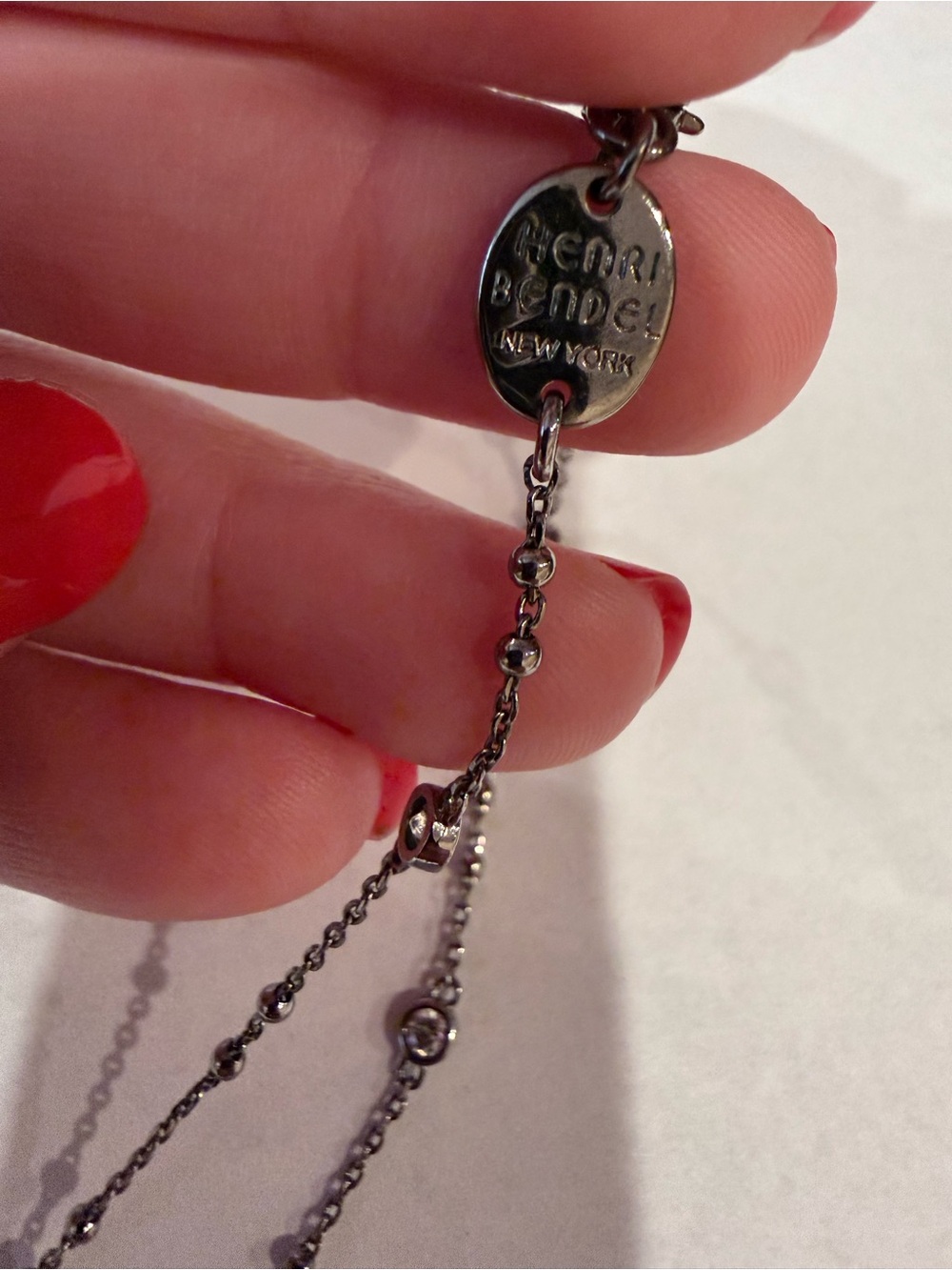 Henri Bendel Gunmetal Lariat Station Necklace - Picture 9 of 11